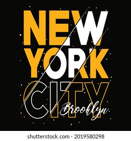 New York city Brooklyn. typography element t-shirt design.