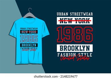 New York City. Brooklyn typography design to print on t-shirts