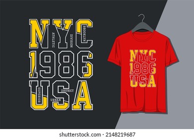New York City. Brooklyn typography design to print on t-shirts