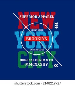 New York City. Brooklyn typography design to print on t-shirts
