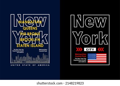 New York City. Brooklyn typography design to print on t-shirts