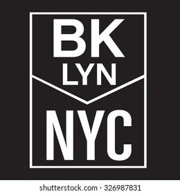 New York City brooklyn typography, t-shirt graphics, vectors