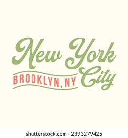 New York City Brooklyn.ny, typography print shirt