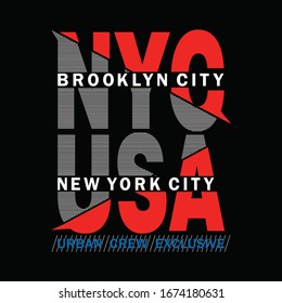 New York city Brooklyn,slogan typography for print t shirt,vector illustration,street style,urban style,line art