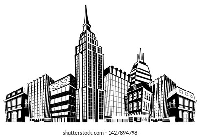 New york city buildings silhouette vector design