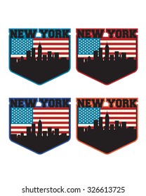New York city concept, logo, label. Word and Icon Cloud. Hipster style. T-shirt design. Typography. Creative poster design.