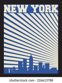 New York city concept, logo, label. Word and Icon Cloud. Hipster style. T-shirt design. Typography. Creative poster design.