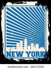 New York City concept. Logo. Label. T-shirt design. NYC. Creative poster design.