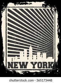 New York City concept. Logo. Label. T-shirt design. NYC. Creative poster design.