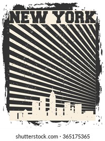 New York City concept. Logo. Label. T-shirt design. NYC. Creative poster design.