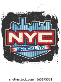 New York City concept. Logo. Label. T-shirt design. NYC. Creative poster design.