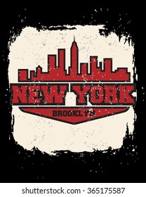 New York City concept. Logo. Label. T-shirt design. NYC. Creative poster design.