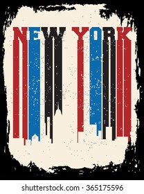 New York City concept. Logo. Label. T-shirt design. NYC. Creative poster design.