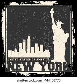 New York City concept. Logo. Label. T-shirt design. NYC. Creative poster design.
