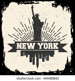New York City concept. Logo. Label. T-shirt design. NYC. Creative poster design.