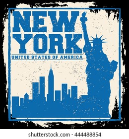 New York City concept. Logo. Label. T-shirt design. NYC. Creative poster design.