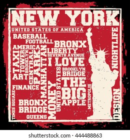 New York City concept. Logo. Label. T-shirt design. NYC. Creative poster design.