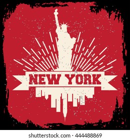 New York City concept. Logo. Label. T-shirt design. NYC. Creative poster design.