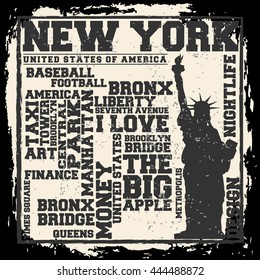 New York City concept. Logo. Label. T-shirt design. NYC. Creative poster design.