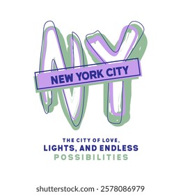 NEW YORK CITY concept quote slogan text typography. Vector illustration design.