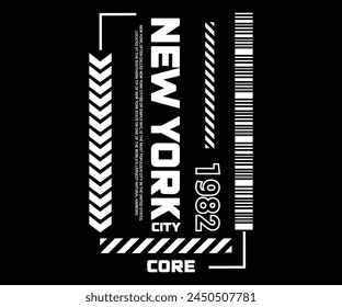 New York City Core 1982 abstract geometric t-shirt vector designs, graphic prints NYC Com-3