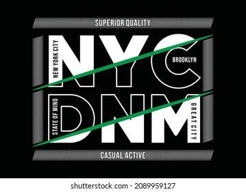 New york city denim, typography graphic design, for t-shirt prints, vector illustration