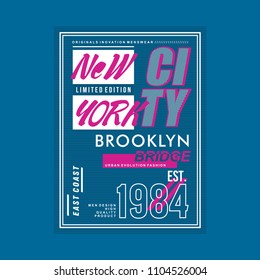 new york city denim vintage typography graphic for t shirt urban design and other use, denim vector illustration art