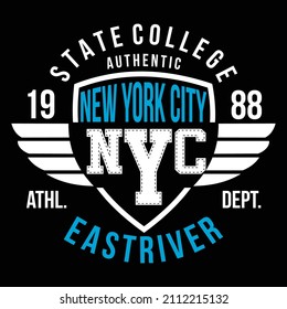 new york city design typography vector illustration