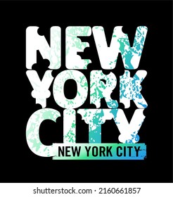 NEW YORK CITY design typography, vector design text illustration, sign, t shirt graphics, print.