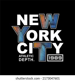 New York City design typography, vector design text illustration, poster, banner, flyer, postcard , sign, t shirt graphics, print etc