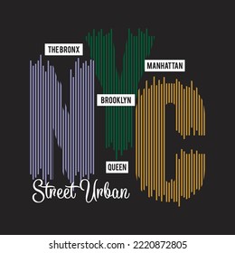 new york city design typography vector illustration for print