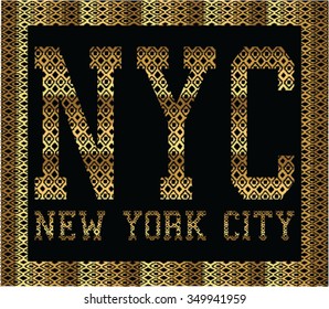 New York City ethnic varsity print for t-shirt