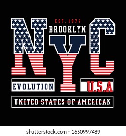 New york city evolution typography design for print t shirt