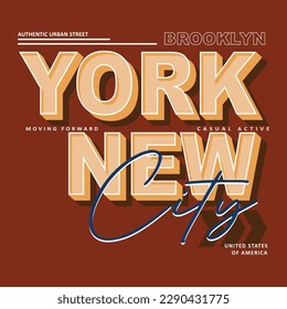 new york city graphic design, typography vector, illustration, for print t shirt, cool modern style 