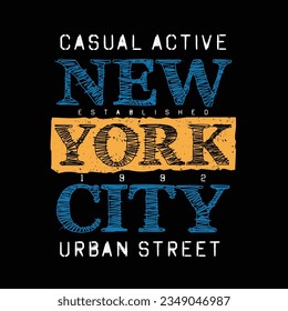 New york city graphic design, typography vector illustration, for print t shirt