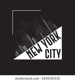 New York City graphic print , Abstract fashion drawing and creative design for t-shirts, mugs, graphic tee, sweatshirt, cases, etc. Illustration in modern style for clothes.