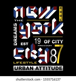 new york city graphic t shirt print vector illustration design