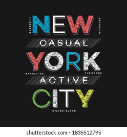 new york city graphic t shirt typography design vector illustration for ready print