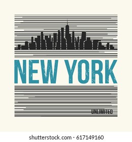 New York City graphic t-shirt design tee print typography emblem. Vector illustration.