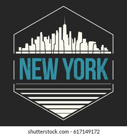 New York City graphic t-shirt design tee print typography emblem. Vector illustration.