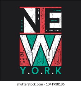 new york city graphic typography design vector for printed t shirt and other use