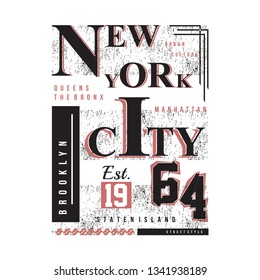 new york city graphic typography design vector for printed t shirt and other use