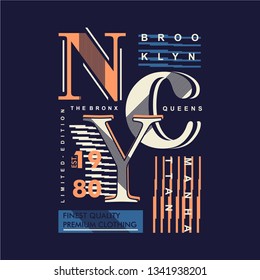 new york city graphic typography design vector for printed t shirt and other use