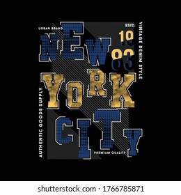 new york city graphic typography vector illustration denim vintage for t shirt print