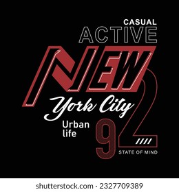 New york city graphic typography t shirt and poster, vector illustration