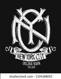 New York City, Grunge T-shirt Print design.