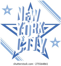 New York City grunge typography poster, t-shirt Printing design, vector Badge Applique Label.