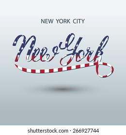 New York city handwritten logo. Vector illustration.