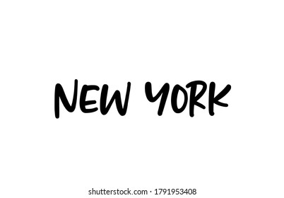 New York city handwritten typography text word hand lettering. Modern calligraphy text. Black color