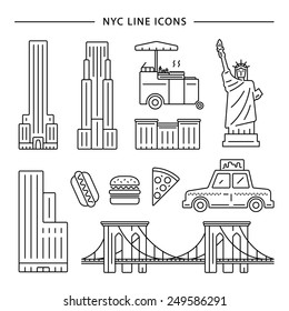 New York City Icon Vector Set